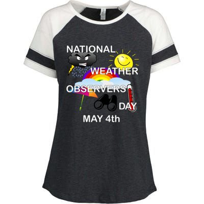 National Weather Observers Day Gift Enza Ladies Jersey Colorblock Tee