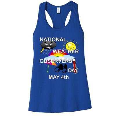 National Weather Observers Day Gift Women's Racerback Tank