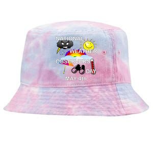 National Weather Observers Day Gift Tie-Dyed Bucket Hat