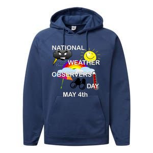 National Weather Observers Day Gift Performance Fleece Hoodie