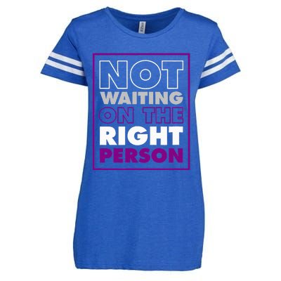 Not Waiting On The Right Person Funny Asexual Pride Stuff Enza Ladies Jersey Football T-Shirt