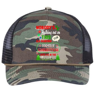 Nobody's Walking Out On This Fun Old Fashion Family Christmas Retro Rope Trucker Hat Cap