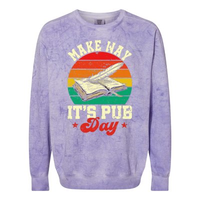 Novel Writer Pub Day Just Published Author Publishing Day Colorblast Crewneck Sweatshirt