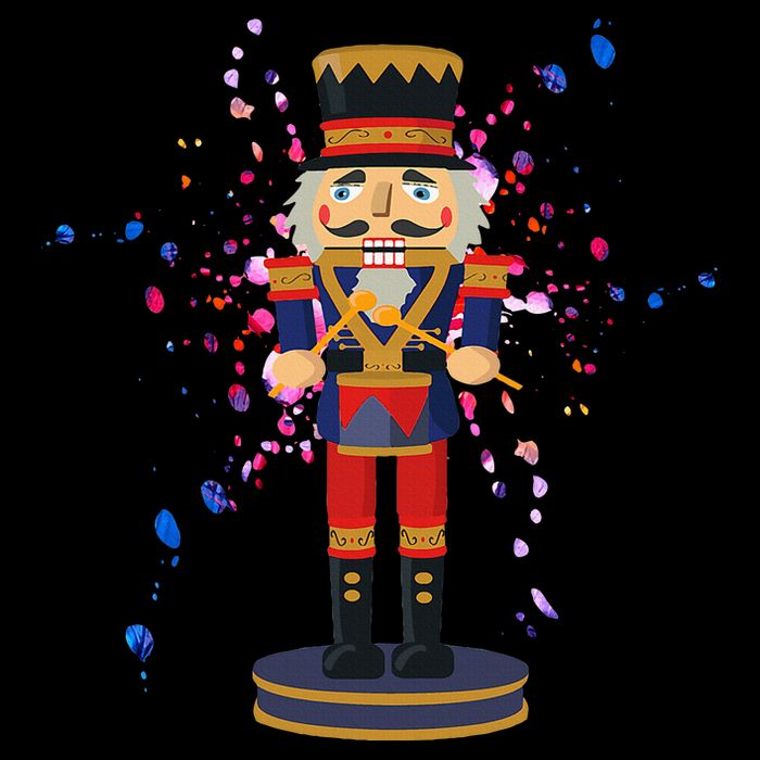 Nutcracker Watercolor Paint Splatter Flat Bill Trucker Hat
