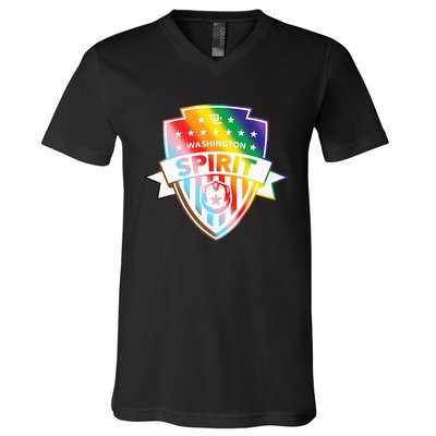 Nwsl Washington Spirit Pride Crest V-Neck T-Shirt