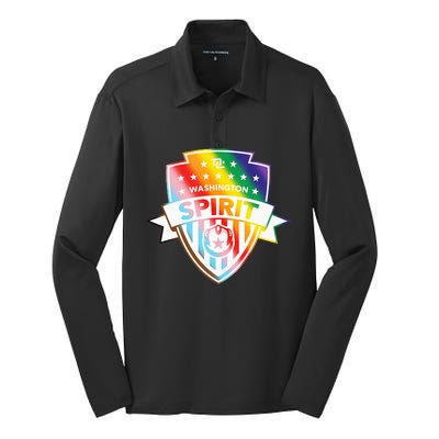 Nwsl Washington Spirit Pride Crest Silk Touch Performance Long Sleeve Polo