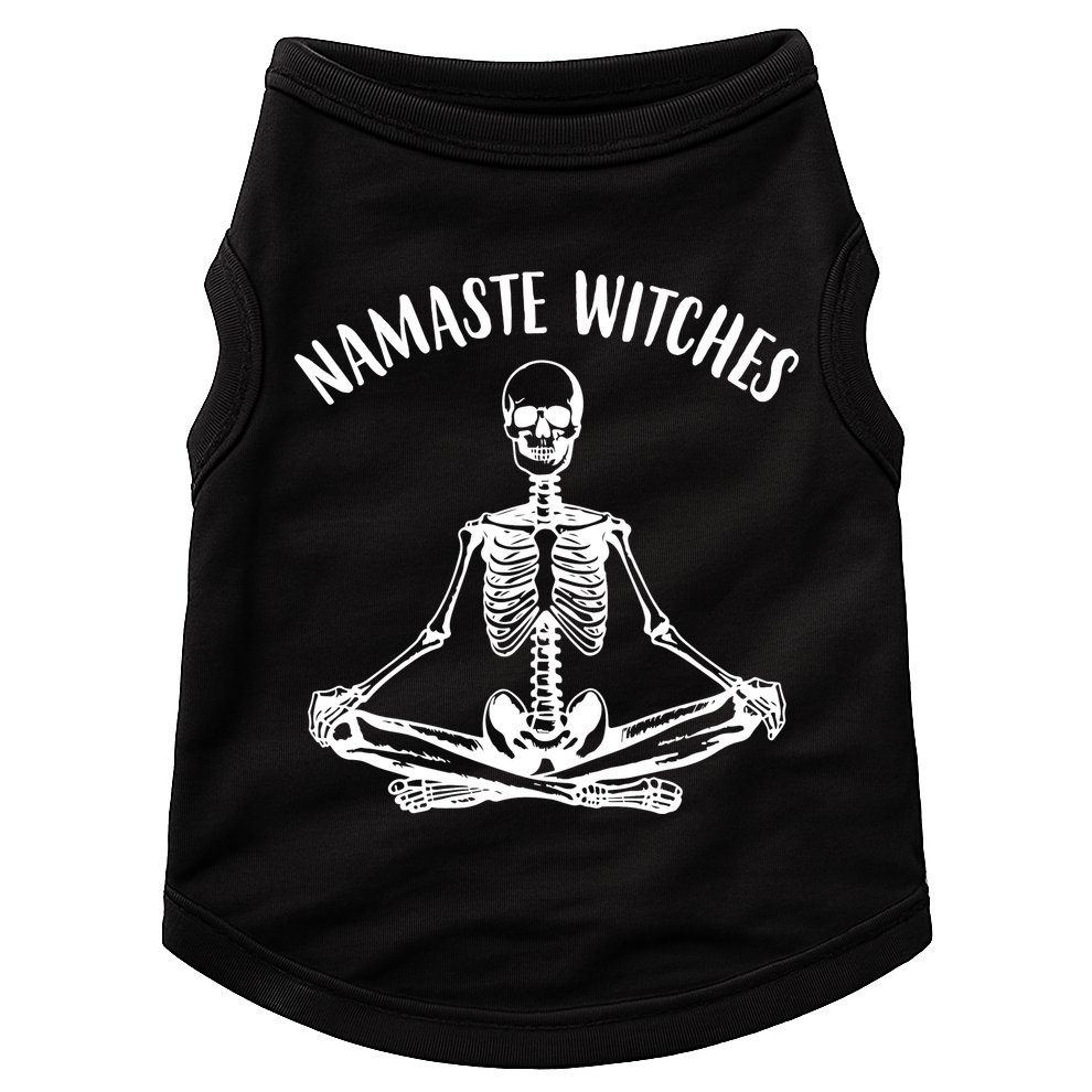 Namaste Witches Skeleton Halloween Yoga Doggie Tank