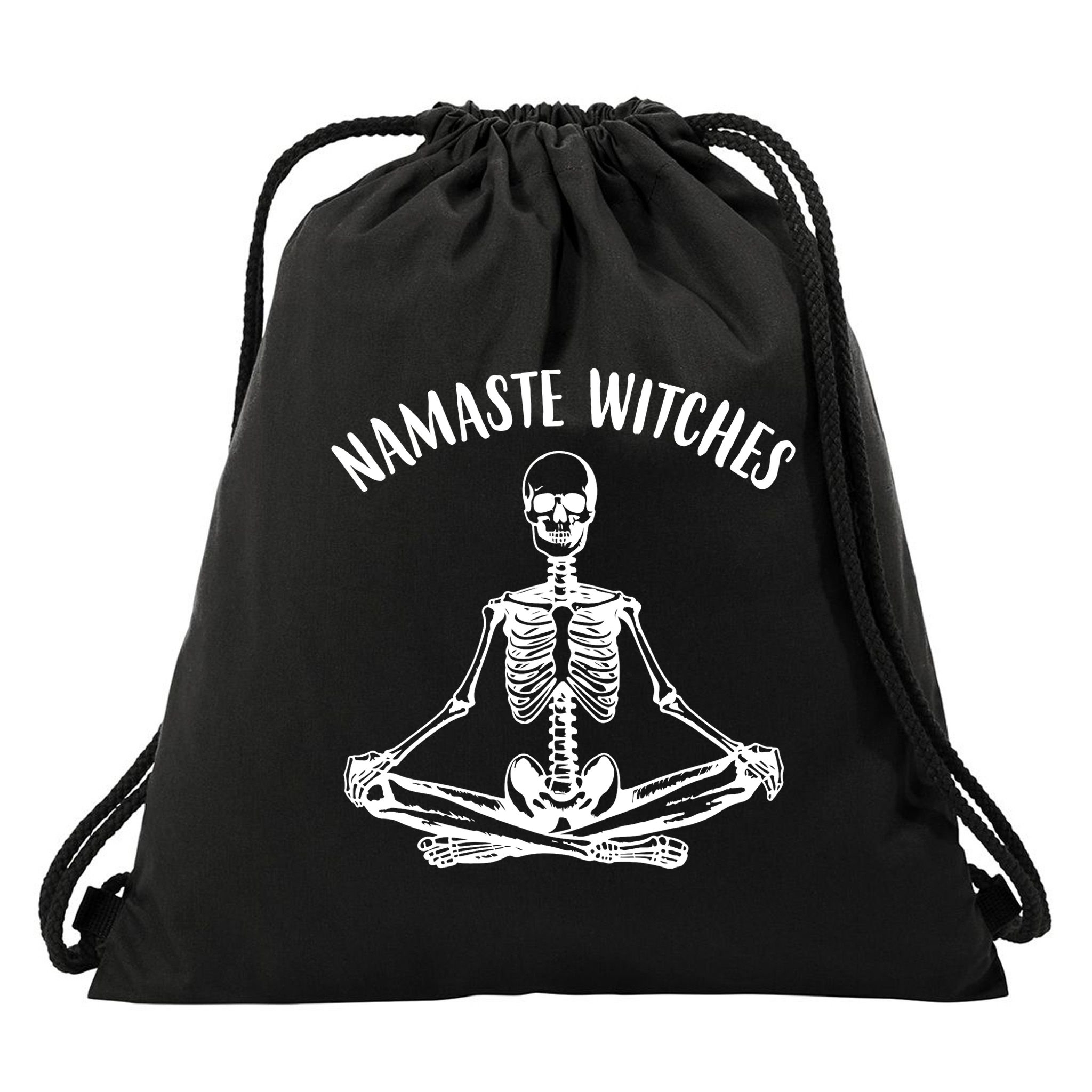 Namaste Witches Skeleton Halloween Yoga Drawstring Bag