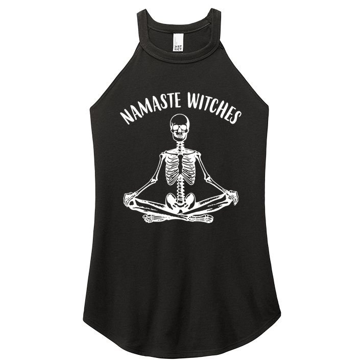 Namaste Witches Skeleton Halloween Yoga Women's Perfect Tri Rocker Tank