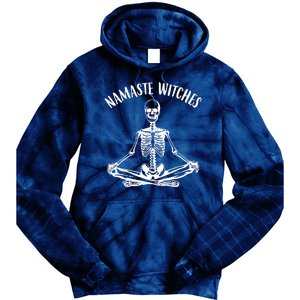 Namaste Witches Skeleton Halloween Yoga Tie Dye Hoodie