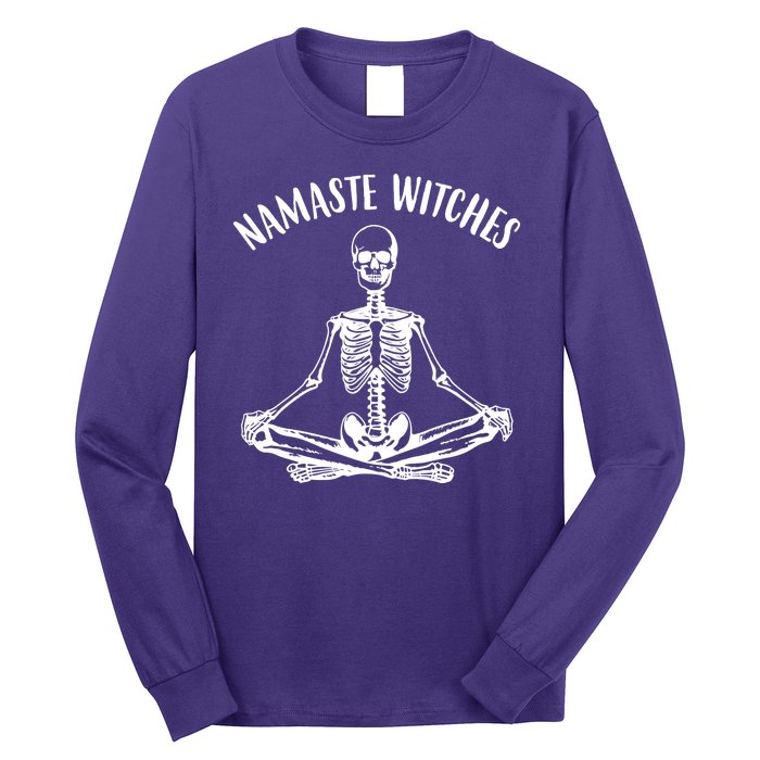 Namaste Witches Skeleton Halloween Yoga Long Sleeve Shirt