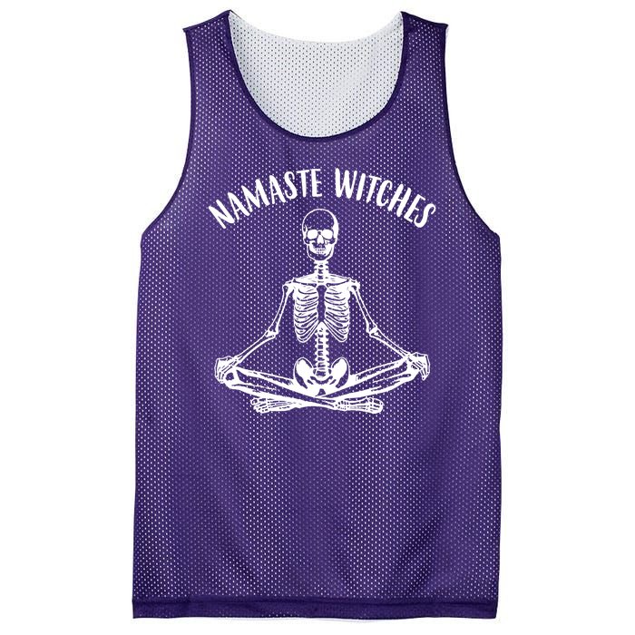 Namaste Witches Skeleton Halloween Yoga Mesh Reversible Basketball Jersey Tank