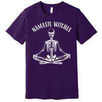 Namaste Witches Skeleton Halloween Yoga Premium T-Shirt