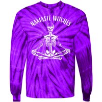 Namaste Witches Skeleton Halloween Yoga Tie-Dye Long Sleeve Shirt