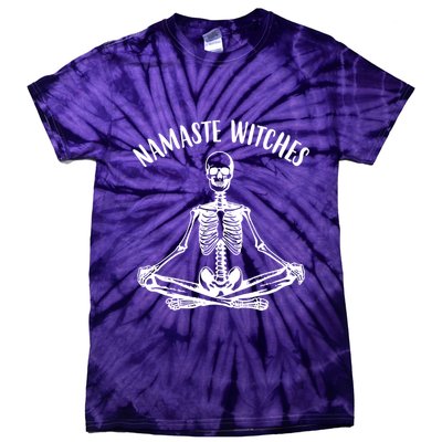 Namaste Witches Skeleton Halloween Yoga Tie-Dye T-Shirt