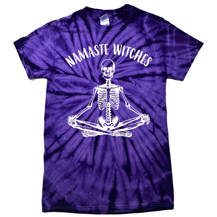 Namaste Witches Skeleton Halloween Yoga Tie-Dye T-Shirt