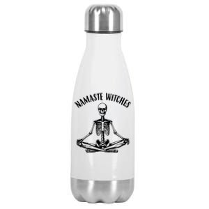 Namaste Witches Skeleton Halloween Yoga Stainless Steel Insulated Water Bottle