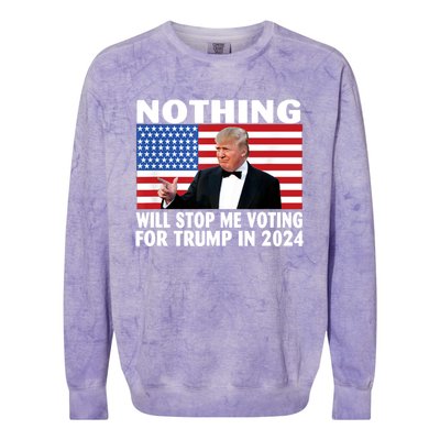 Nothing Will Stop Me Voting For Trump In 2024 Colorblast Crewneck Sweatshirt