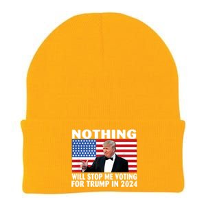 Nothing Will Stop Me Voting For Trump In 2024 Knit Cap Winter Beanie