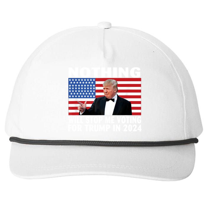 Nothing Will Stop Me Voting For Trump In 2024 Snapback Five-Panel Rope Hat