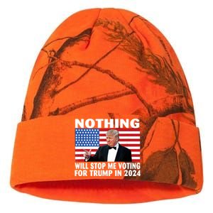 Nothing Will Stop Me Voting For Trump In 2024 Kati Licensed 12" Camo Beanie