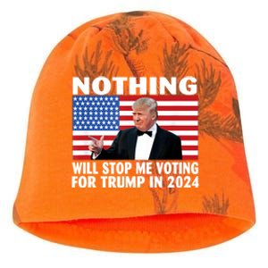 Nothing Will Stop Me Voting For Trump In 2024 Kati - Camo Knit Beanie