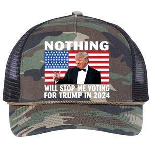 Nothing Will Stop Me Voting For Trump In 2024 Retro Rope Trucker Hat Cap