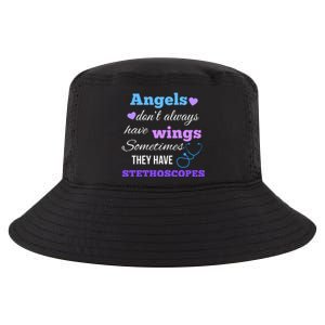 Nurse With Stethoscope Some Angels Dont Have Wings Nurse Meaningful Gift Cool Comfort Performance Bucket Hat