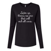 No War That Will End All Wars Quote Womens Cotton Relaxed Long Sleeve T-Shirt