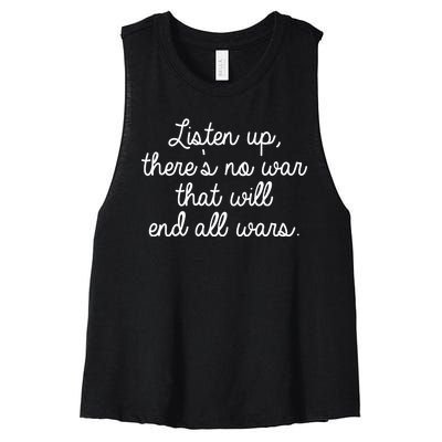 No War That Will End All Wars Quote Women's Racerback Cropped Tank