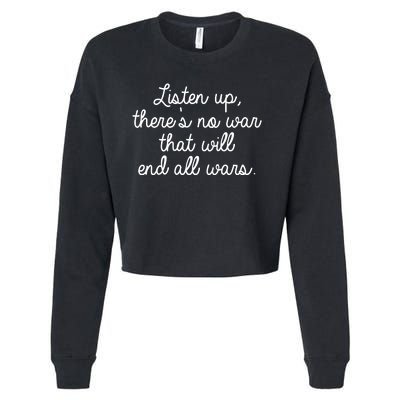 No War That Will End All Wars Quote Cropped Pullover Crew