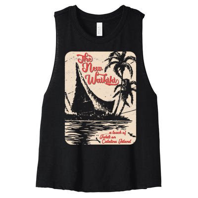 New Waikiki Tiki Bar Hawaiian Style Women's Racerback Cropped Tank