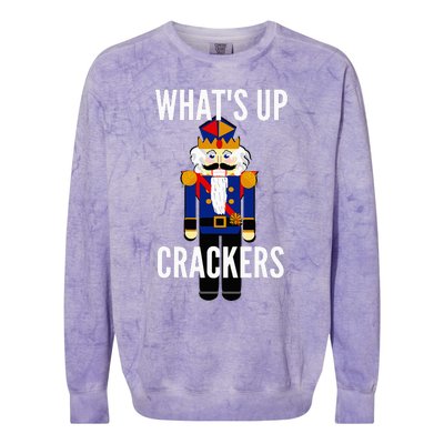 Nutcracker  WhatS Up Crackers Christmas Holiday Colorblast Crewneck Sweatshirt