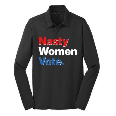 Nasty Women Vote Silk Touch Performance Long Sleeve Polo