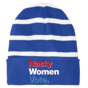 Nasty Women Vote Striped Beanie with Solid Band