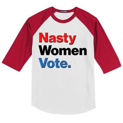 Nasty Women Vote Kids Colorblock Raglan Jersey