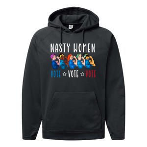 Nasty Women Vote 2024 Democrat Election Day Political Quote Performance Fleece Hoodie