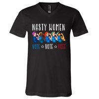 Nasty Women Vote 2024 Democrat Election Day Political Quote V-Neck T-Shirt