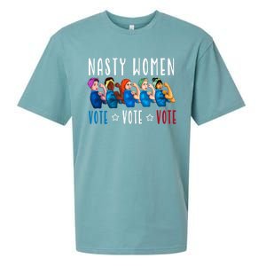 Nasty Women Vote 2024 Democrat Election Day Political Quote Sueded Cloud Jersey T-Shirt