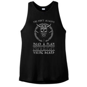 Nordic Warrior Viking Beard Gift Viking Ladies PosiCharge Tri-Blend Wicking Tank