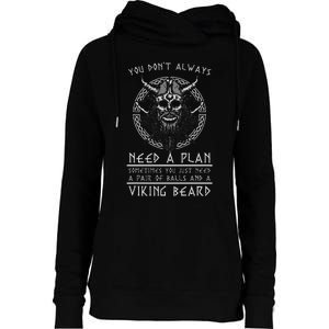 Nordic Warrior Viking Beard Gift Viking Womens Funnel Neck Pullover Hood