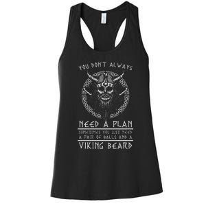 Nordic Warrior Viking Beard Gift Viking Women's Racerback Tank