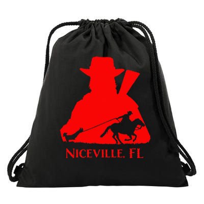 Niceville Where We Get Along With Anyone Usually. Drawstring Bag