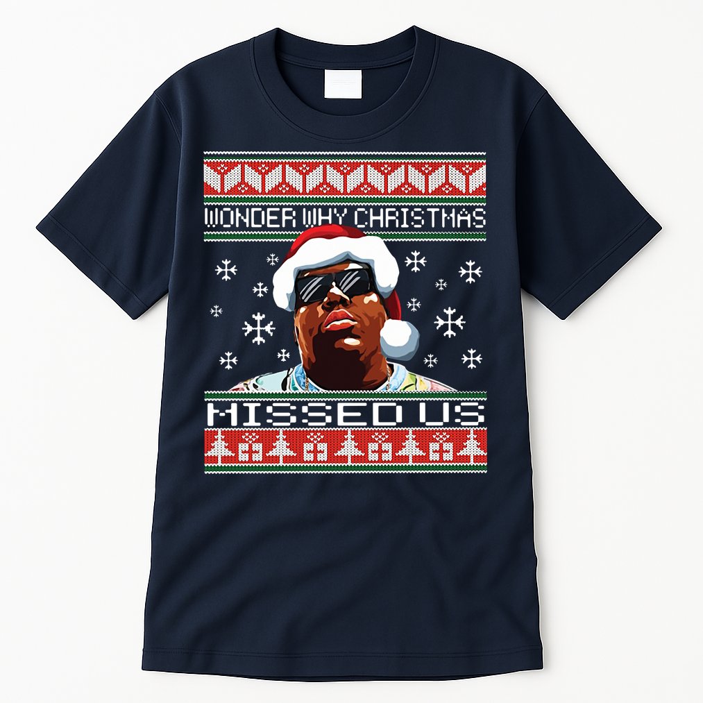 Notorious Wonder Why Christmas Missed Us Ugly Tall T-Shirt