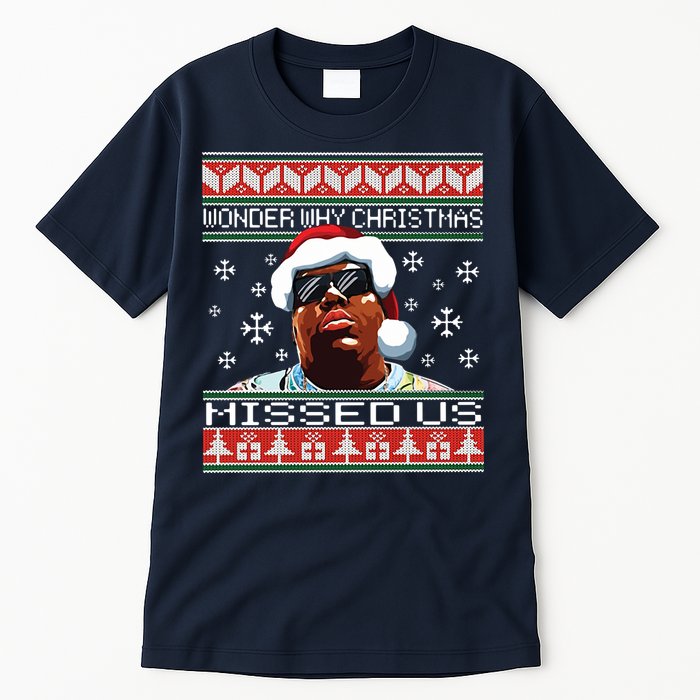 Notorious Wonder Why Christmas Missed Us Ugly Tall T-Shirt