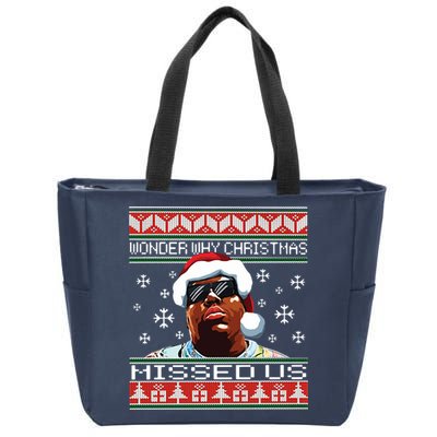 Notorious Wonder Why Christmas Missed Us Ugly Zip Tote Bag