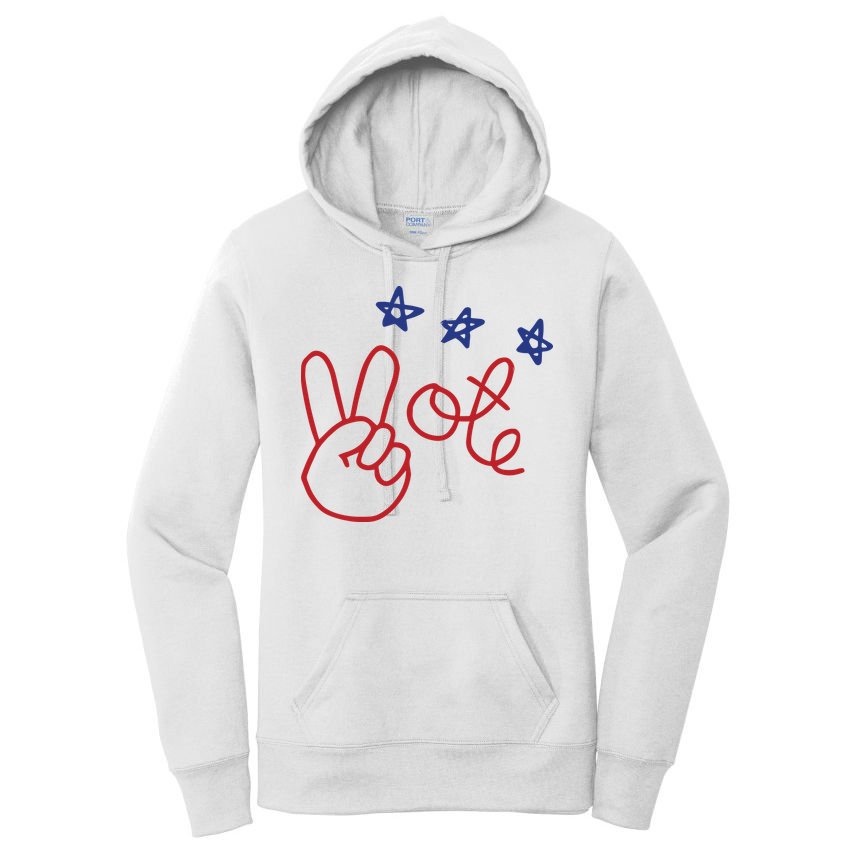Nicolle Wallace Wearing Peace Vote Women's Pullover Hoodie