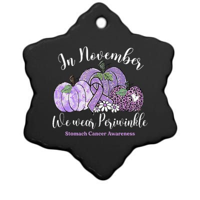 November We Wear Periwinkle Leopard Pumpkin Stomach Cancer  Ceramic Star Ornament