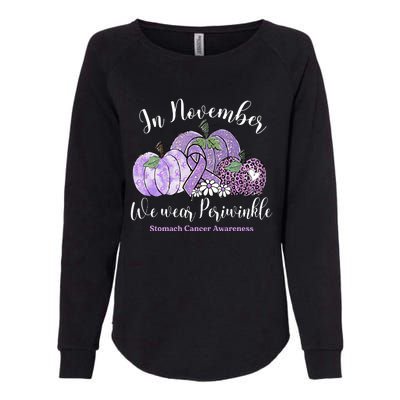 November We Wear Periwinkle Leopard Pumpkin Stomach Cancer  Womens California Wash Sweatshirt