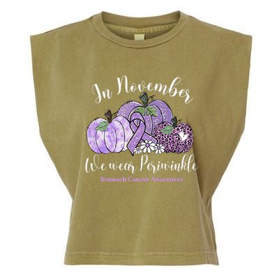 November We Wear Periwinkle Leopard Pumpkin Stomach Cancer  Garment-Dyed Women's Muscle Tee